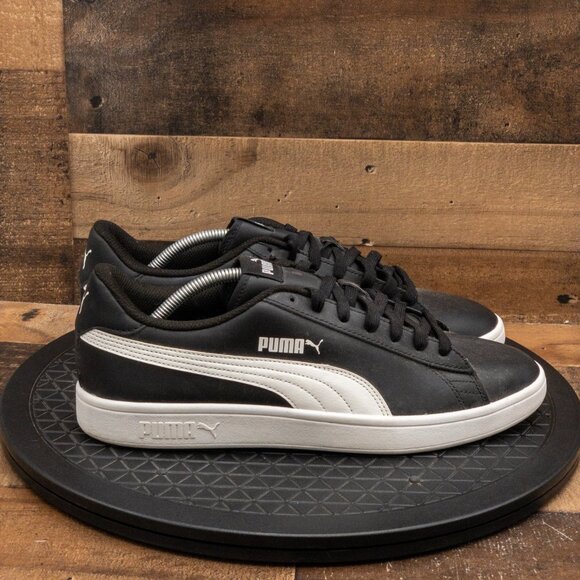 PUMA SMASH V2 MENS ATHLETIC SHOES RETRO SNEAKERS CASUAL BLACK LEATHER SIZE 12 - Picture 9 of 9
